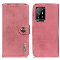 Leather Case Stands Flip Cover Holder K02Z for Oppo A94 5G Pink