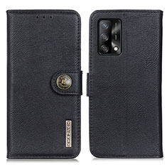 Leather Case Stands Flip Cover Holder K02Z for Oppo F19 Black