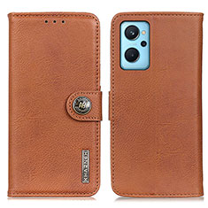 Leather Case Stands Flip Cover Holder K02Z for Oppo K10 4G Brown