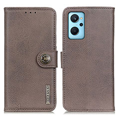 Leather Case Stands Flip Cover Holder K02Z for Oppo K10 4G Gray