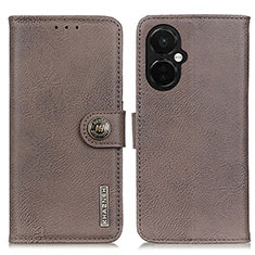 Leather Case Stands Flip Cover Holder K02Z for Oppo K11x 5G Gray