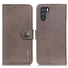 Leather Case Stands Flip Cover Holder K02Z for Oppo K9 Pro 5G Gray