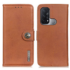 Leather Case Stands Flip Cover Holder K02Z for Oppo Reno5 A Brown