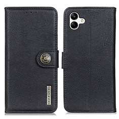 Leather Case Stands Flip Cover Holder K02Z for Samsung Galaxy M04 Black