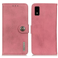 Leather Case Stands Flip Cover Holder K02Z for Sharp Aquos wish2 Pink