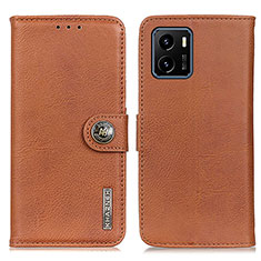 Leather Case Stands Flip Cover Holder K02Z for Vivo Y01 Brown