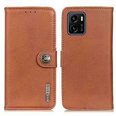 Leather Case Stands Flip Cover Holder K02Z for Vivo Y32t Brown