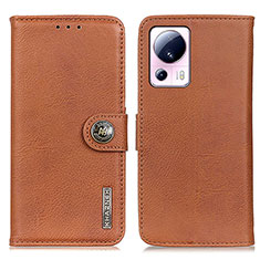 Leather Case Stands Flip Cover Holder K02Z for Xiaomi Civi 2 5G Brown