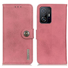 Leather Case Stands Flip Cover Holder K02Z for Xiaomi Mi 11T 5G Pink