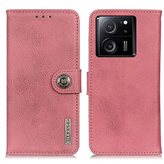 Leather Case Stands Flip Cover Holder K02Z for Xiaomi Mi 13T 5G Pink