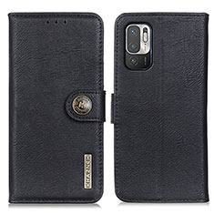 Leather Case Stands Flip Cover Holder K02Z for Xiaomi POCO M3 Pro 5G Black