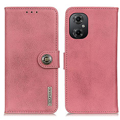 Leather Case Stands Flip Cover Holder K02Z for Xiaomi Poco M4 5G Pink