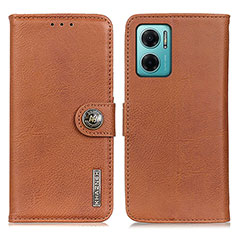 Leather Case Stands Flip Cover Holder K02Z for Xiaomi Redmi 11 Prime 5G Brown