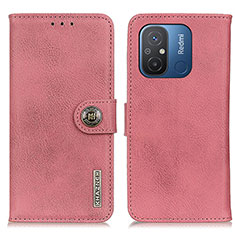Leather Case Stands Flip Cover Holder K02Z for Xiaomi Redmi 12C 4G Pink