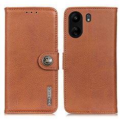 Leather Case Stands Flip Cover Holder K02Z for Xiaomi Redmi 13C Brown