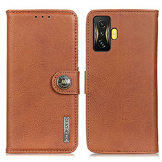 Leather Case Stands Flip Cover Holder K02Z for Xiaomi Redmi K50 Gaming 5G Brown