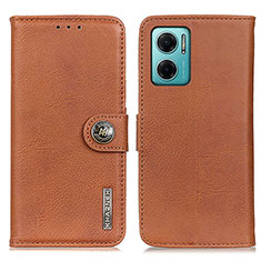 Leather Case Stands Flip Cover Holder K02Z for Xiaomi Redmi Note 11E 5G Brown