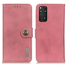 Leather Case Stands Flip Cover Holder K02Z for Xiaomi Redmi Note 11S 4G Pink