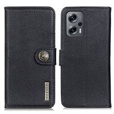 Leather Case Stands Flip Cover Holder K02Z for Xiaomi Redmi Note 11T Pro+ Plus 5G Black