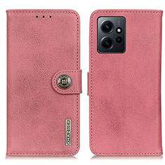 Leather Case Stands Flip Cover Holder K02Z for Xiaomi Redmi Note 12 4G Pink