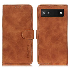Leather Case Stands Flip Cover Holder K03Z for Google Pixel 7a 5G Brown