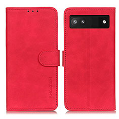 Leather Case Stands Flip Cover Holder K03Z for Google Pixel 7a 5G Red