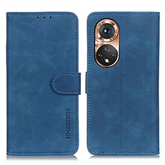 Leather Case Stands Flip Cover Holder K03Z for Huawei Honor 50 5G Blue