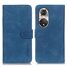 Leather Case Stands Flip Cover Holder K03Z for Huawei Honor 50 Pro 5G Blue