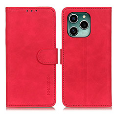 Leather Case Stands Flip Cover Holder K03Z for Huawei Honor 60 SE 5G Red