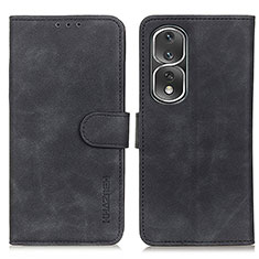 Leather Case Stands Flip Cover Holder K03Z for Huawei Honor 80 Pro 5G Black