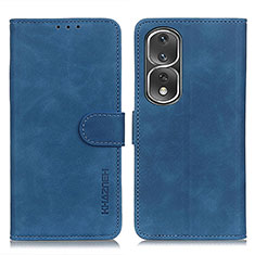 Leather Case Stands Flip Cover Holder K03Z for Huawei Honor 80 Pro 5G Blue