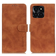 Leather Case Stands Flip Cover Holder K03Z for Huawei Honor X6a Brown