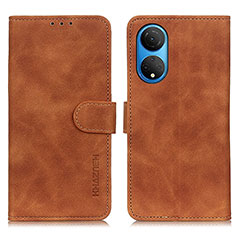 Leather Case Stands Flip Cover Holder K03Z for Huawei Honor X7 Brown