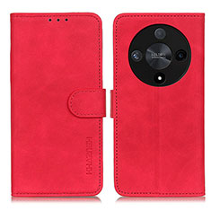 Leather Case Stands Flip Cover Holder K03Z for Huawei Honor X9b 5G Red