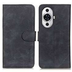 Leather Case Stands Flip Cover Holder K03Z for Huawei Nova 11 Pro Black