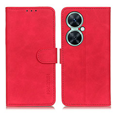 Leather Case Stands Flip Cover Holder K03Z for Huawei Nova 11i Red