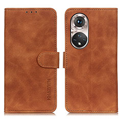 Leather Case Stands Flip Cover Holder K03Z for Huawei Nova 9 Pro Brown