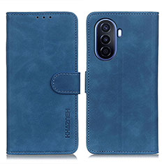 Leather Case Stands Flip Cover Holder K03Z for Huawei Nova Y70 Blue