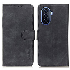 Leather Case Stands Flip Cover Holder K03Z for Huawei Nova Y70 Plus Black