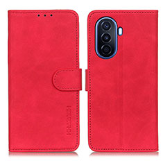 Leather Case Stands Flip Cover Holder K03Z for Huawei Nova Y70 Plus Red