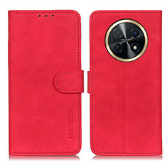 Leather Case Stands Flip Cover Holder K03Z for Huawei Nova Y91 Red