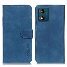 Leather Case Stands Flip Cover Holder K03Z for Motorola Moto E13 Blue