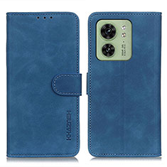 Leather Case Stands Flip Cover Holder K03Z for Motorola Moto Edge (2023) 5G Blue