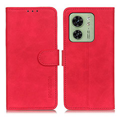 Leather Case Stands Flip Cover Holder K03Z for Motorola Moto Edge (2023) 5G Red