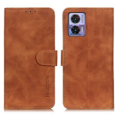 Leather Case Stands Flip Cover Holder K03Z for Motorola Moto Edge 30 Lite 5G Brown