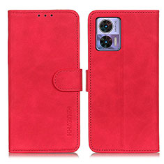 Leather Case Stands Flip Cover Holder K03Z for Motorola Moto Edge 30 Lite 5G Red