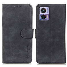 Leather Case Stands Flip Cover Holder K03Z for Motorola Moto Edge 30 Neo 5G Black