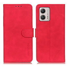 Leather Case Stands Flip Cover Holder K03Z for Motorola Moto G53y 5G Red