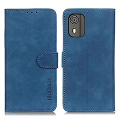 Leather Case Stands Flip Cover Holder K03Z for Nokia C02 Blue