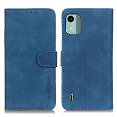 Leather Case Stands Flip Cover Holder K03Z for Nokia C12 Plus Blue